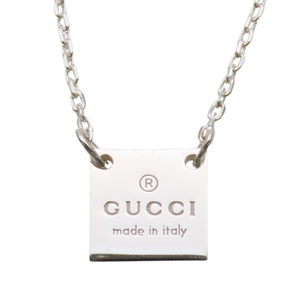 Gucci Necklace Square Plate SV925 Silver Women's GUCCI